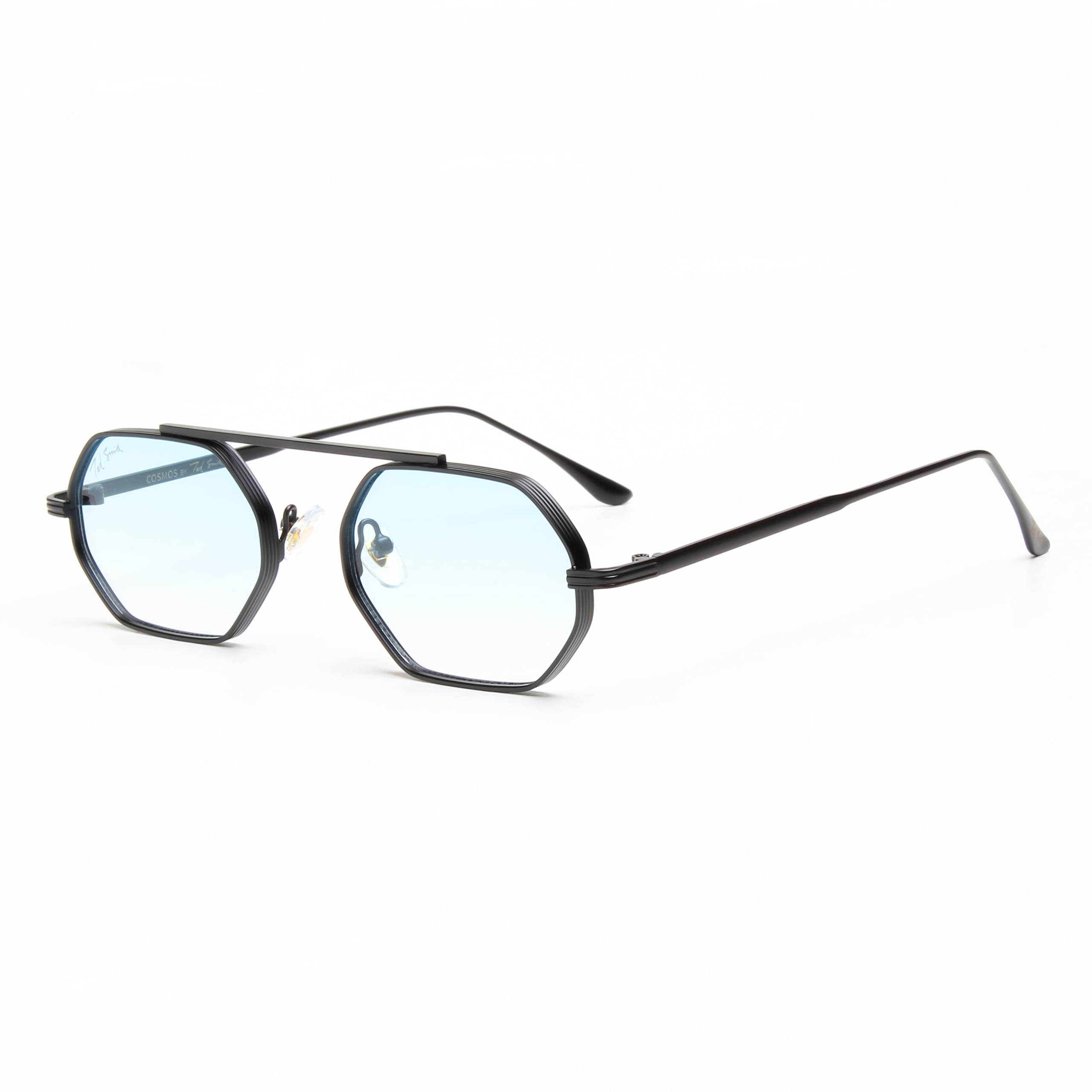 ted smith | Blue Octagon Sunglasses | 100% Uv Protected | Men & Women-picture-19