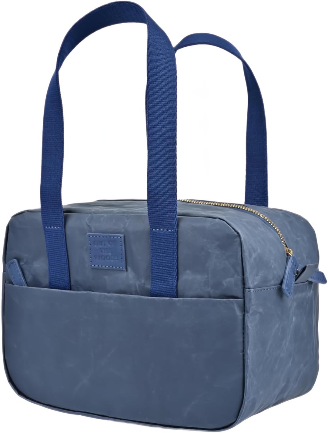 Out of the Woods Navy Collection Leo Lunch Cooler, Blue, Reusable & Eco-Friendly, Washable Paper, Insulated, Front Pocket, Zipper Closure, Folds Flat