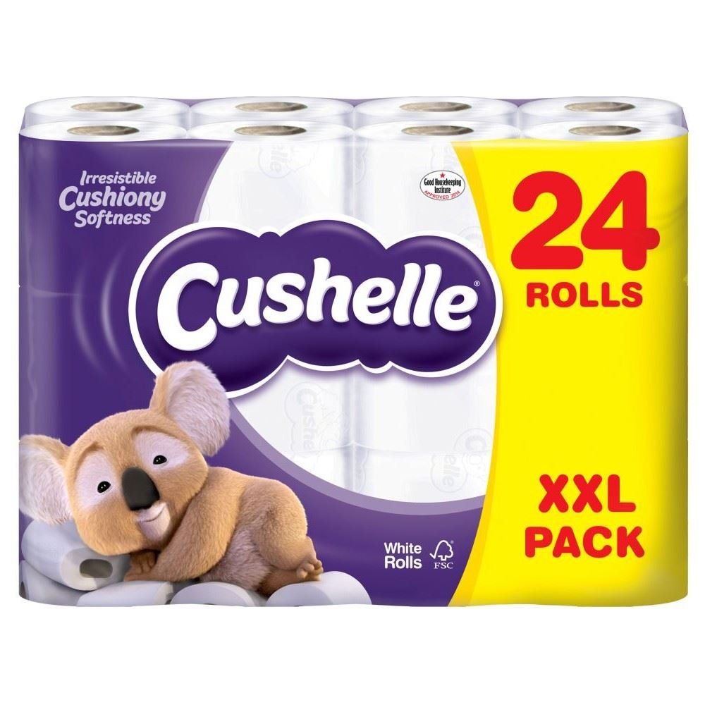 Cushelle Toilet Tissue White - 180 Sheets per Roll (24) - Pack of 2