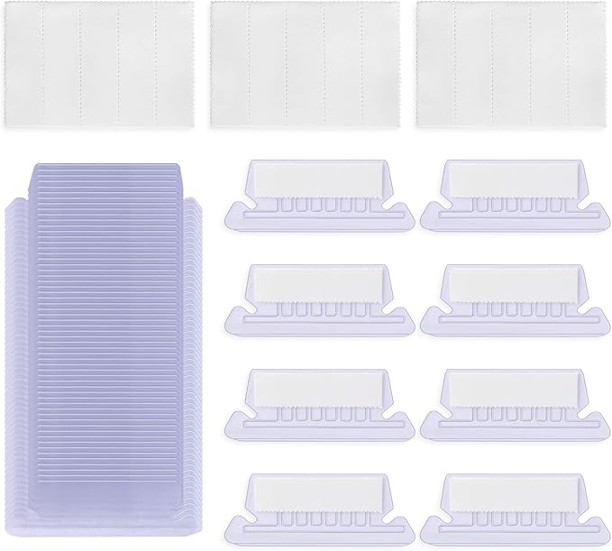 Favide 60 Sets Insertable Plastic Tabs Hanging Folder Tabs for Quick Identification