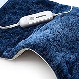 Dr Relief Full Back Heating Pad Fast Heating Wrap with Auto Shut Off for Back, Neck and Shoulder, Abdomen, Waist Pain Relief, Dry/Moist Option (17"x33", Navy)