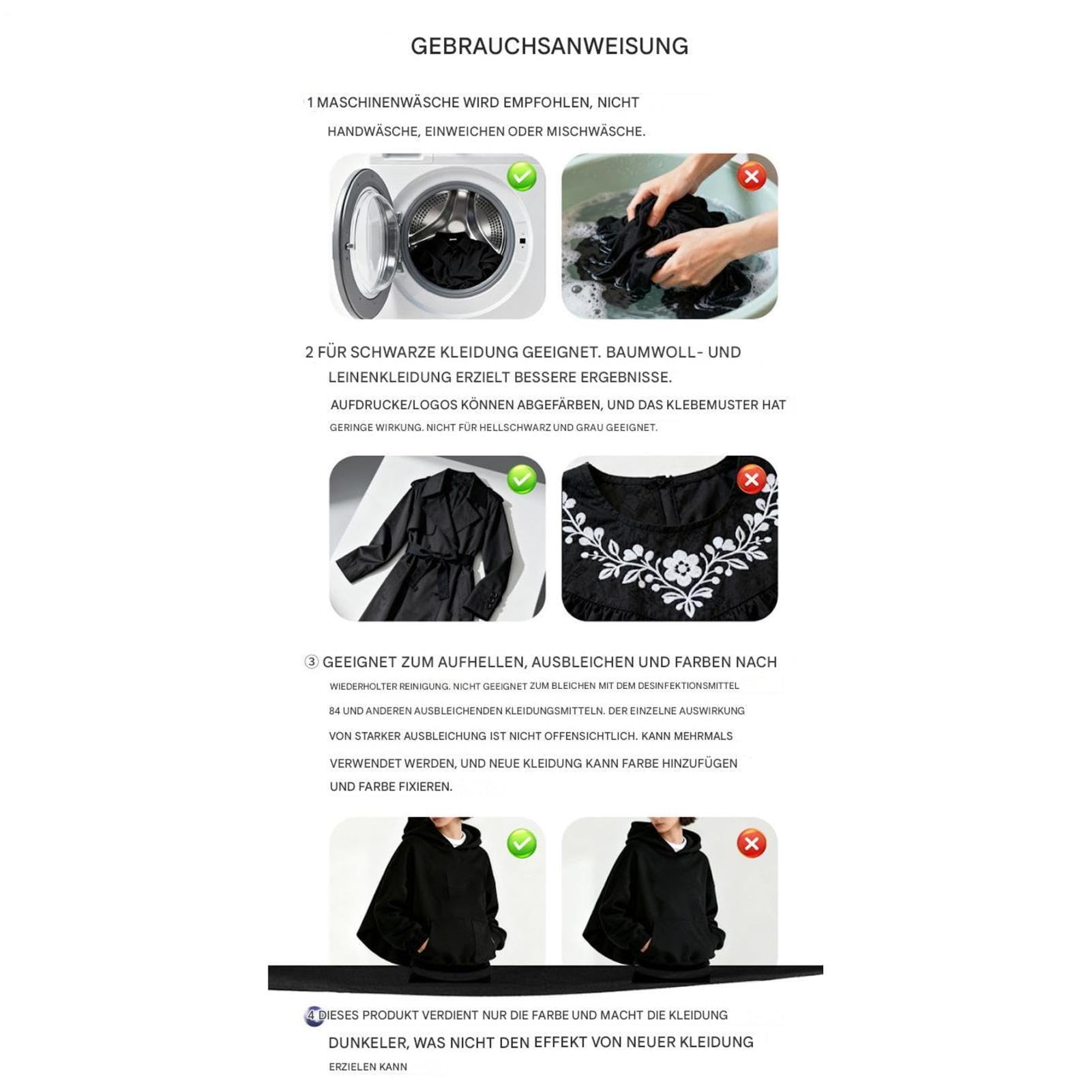 Dye for Clothing, Natural Black Laundry Supplies - 10 sztuk Tekstylnych farb do malowania tkanin | do wełnianej bawełny i jedwabiu i lnu T-shirty jeansowe buty spodnie art & Crafts Detailing Home