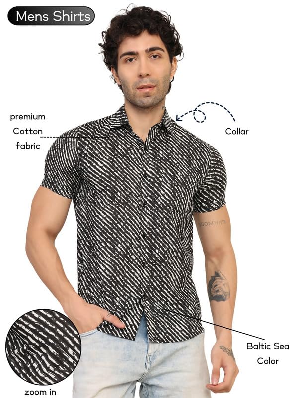 Image of KE KANHA EXPORTS Shirt for Men /Cotton Shirts for Men /Stylish Mens Casual Shirt /Men's Slim Fit Shirt & Regular Fit Shirt for All Occasions Western Beach Summer Shirt Style