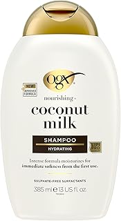 OGX Coconut Milk Shampoo (385 ml), feuchtigkeitsspendendes Haarpflege Shampoo mit Kokosmilch, Kokosöl und Protein, intensi...
