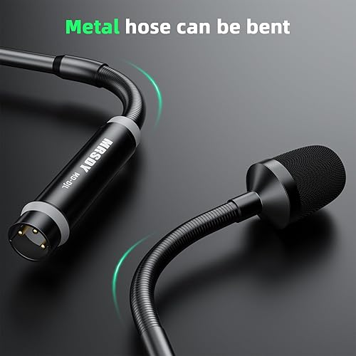 Miniatura 4 de Micrófono de cuello de cisne, micrófono DJ de 23 pulgadas para mezclador de audio, micrófono dinámico profesional XLR con cable, micrófono de