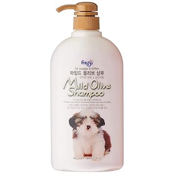 Forcans Natural Mild Olive Shampoo For Puppy and Kitten 750 ml, Shiny and Healthy Coat, Customised Shampoo, Characteristics of Pure Aloe Vera Gel, Moist Moisturizing Effect, Gentle to Weak and Trouble Prone Skin