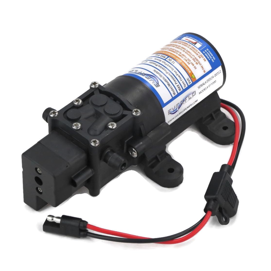 Amazon.com: EVERFLO 12 Volt 1.0 GPM Diaphragm Water Pump 40