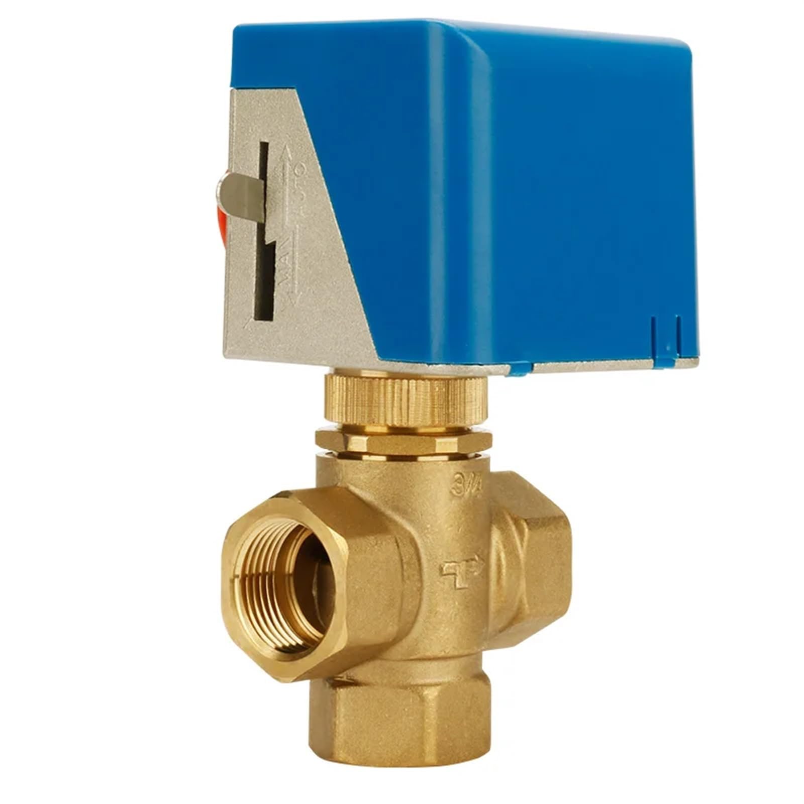 Valvola a Sfera elettrica in Ottone a 2 Vie a 3 di Tipo Verticale con Funzionamento a Motore 16bar VA-7010 Serie 1/2 "3/4" 1 "Valvola Fan Coil AC220V(Nc-2way-va-7010-25,0.5 inch)