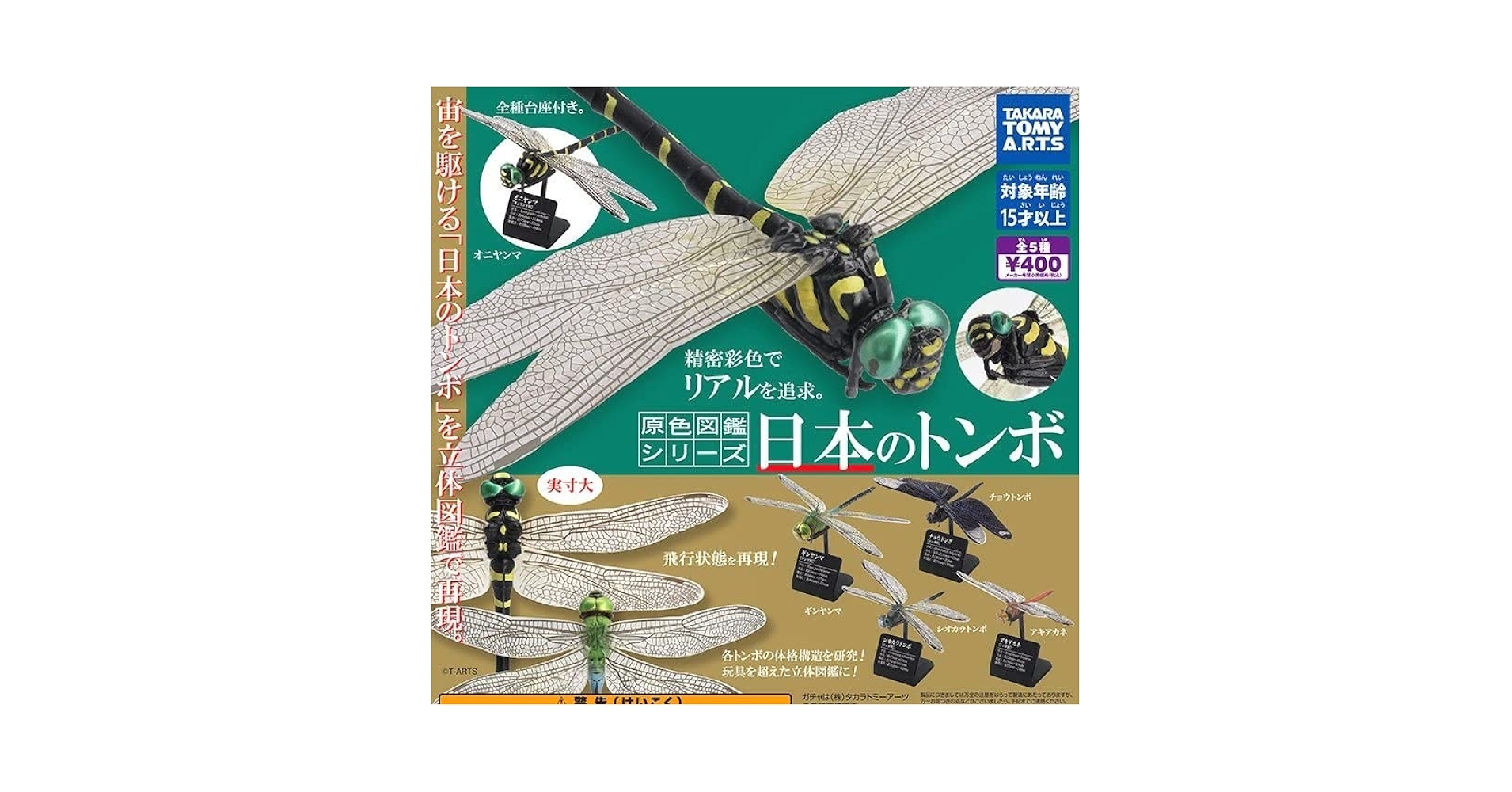オニヤンマ　原色図鑑　日本のトンボ　タカラトミーアーツ 楽天市場】オニヤンマ 【原色図鑑シリーズ 日本のトンボ タカラ