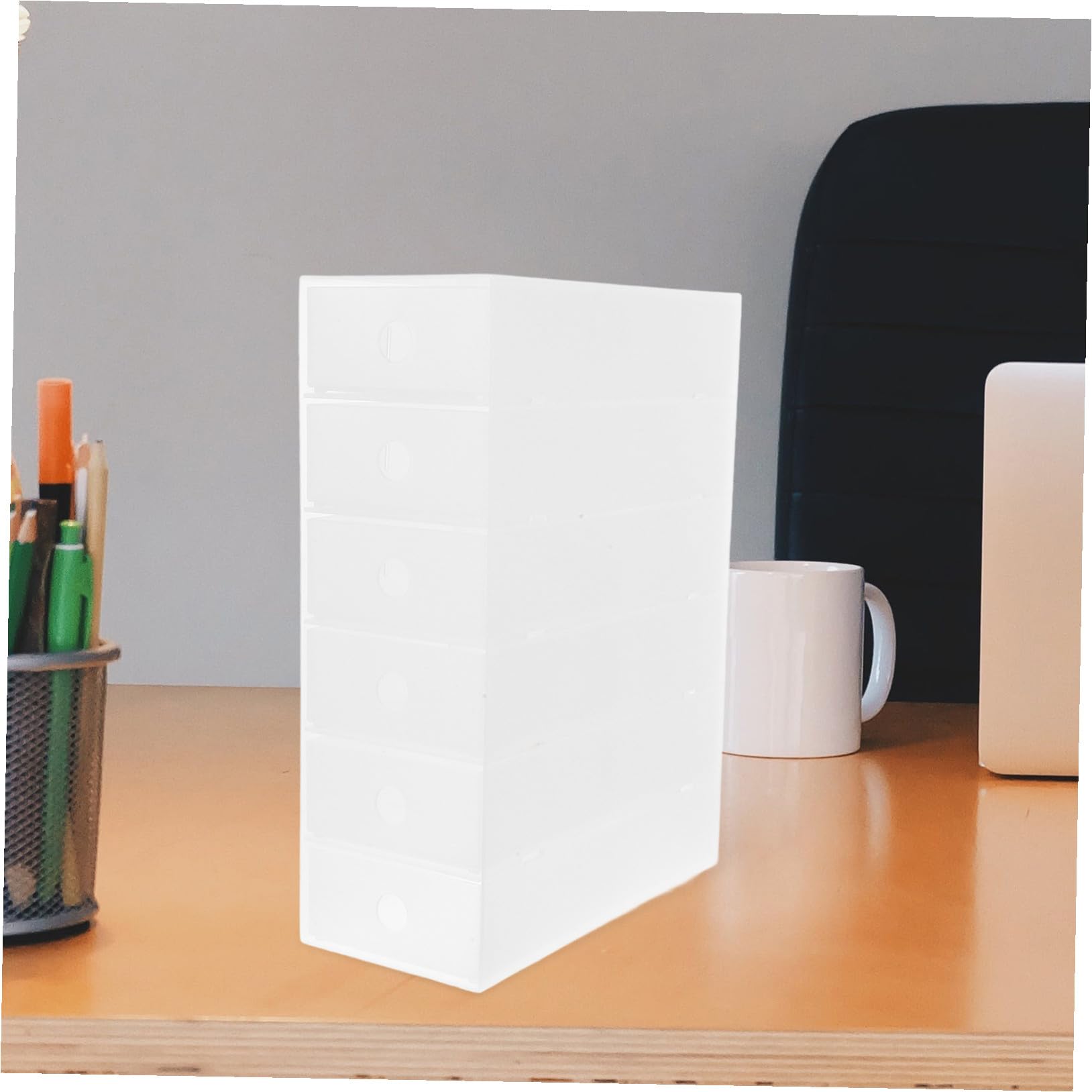 Lurrose Organizzatore da Scrivania Cassetti in Plastica Pp, Scatola Trasparente per Cosmetici e Cancelleria, Compatto e Resistente per Casa e Ufficio