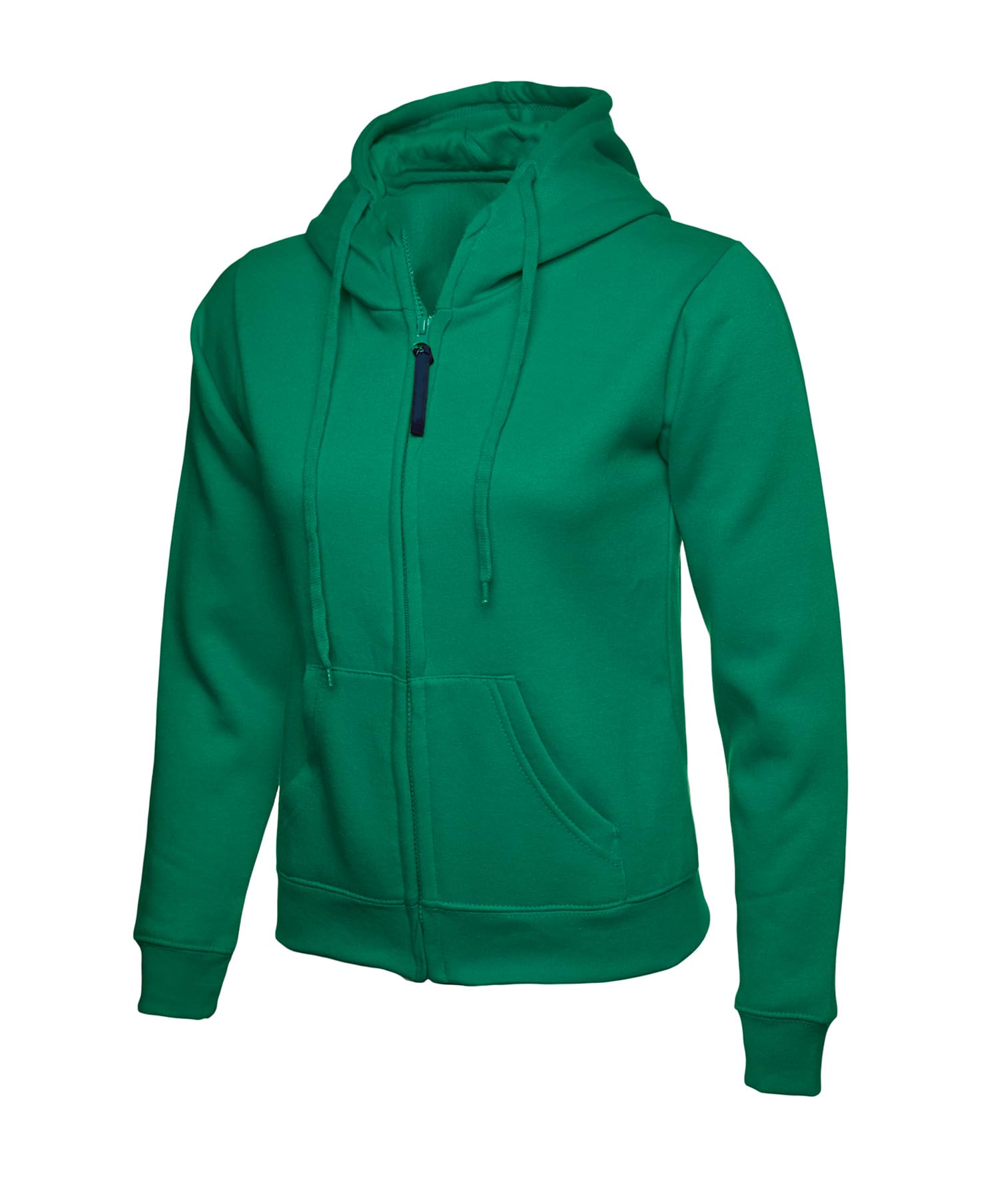 COOZO Ladies Classic Full Zip Hooded Sweatshirt - Kelly Green - L