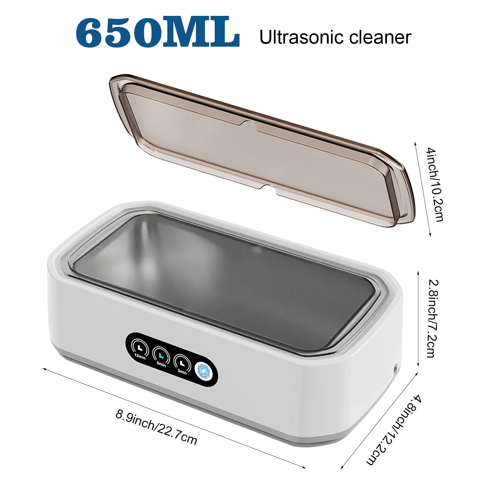 Pulitore A Ultrasuoni Miiepls Da 500ml - 3 Modalità, 45kHz Per Occhiali, Gioielli, Protesi - Foto 5