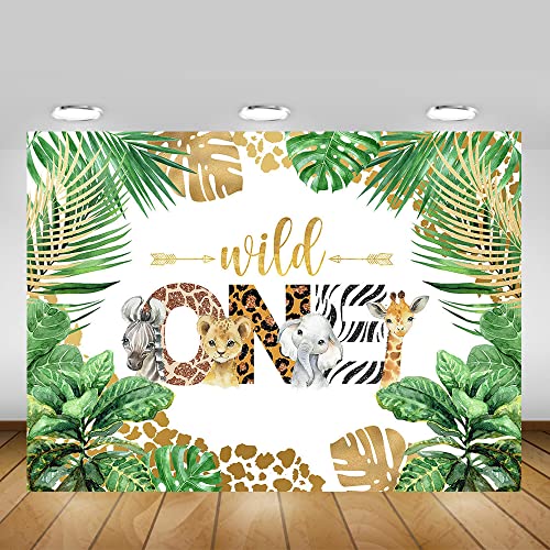 Mocsicka Safari Wild One Backdrop Safari Animal First Birthday Photography Background Wild One Birthday Decorations For Boys Jungle Boy 1St Birthday Party Supplies (7X5Ft (82X60 Inch)) #TOP4