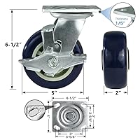 Vista 16 de Caster Wheels 8 inch Heavy Duty Casters, Industrial Casters with Polyurethane Wheel and Precision Ball Bearing-1200 Lbs Per Casters-Widely Used in