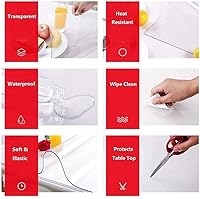 Vista 2 de Protector de mesa de PVC de 0.079 in, almohadilla impermeable en varios 48 x 96 pulgadas, hecho