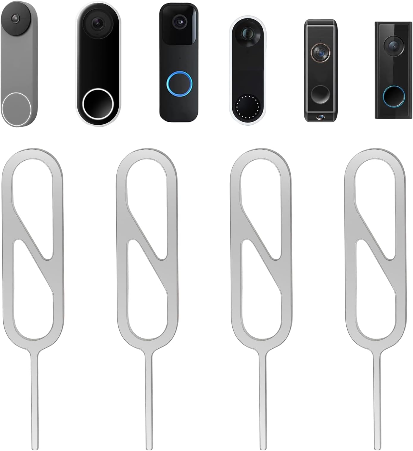 4-Pack Doorbell Key Tool, Doorbell Opening Pin Tool, Release Removal Pin Security Key Replacement Tool Compatible with Arlo, Nest and Eufy Video Doorbell Remove Doorbell Mount Battery Replacement