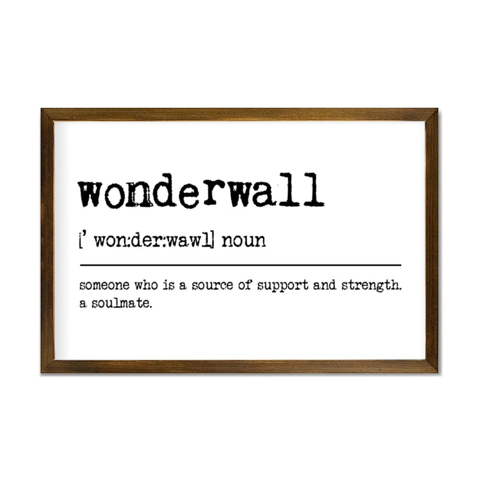 Framed Wooden Sign for Living Room Bedroom Home Décor Wonderwall Definition Dictionary Word Meaning Wood Sign With Frame 12x8in Decorative Wall Hanging Art Rustic Craft Plaque