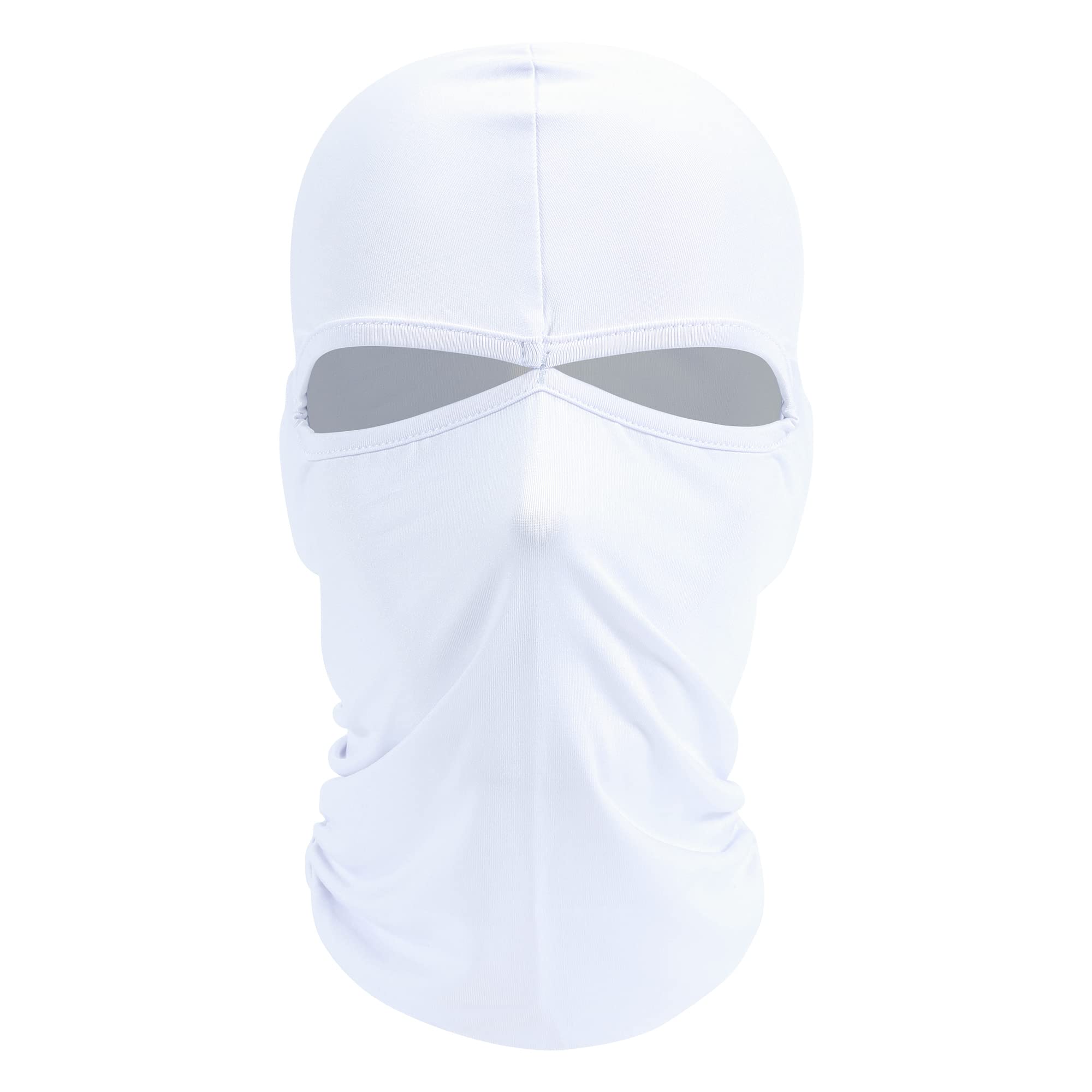 Imergo Men's White Balaclava Ski Full Face Mask For Oudoor Sports Motorcycling Cycling Skiing Snowboarding Hiking, Uv Protection Windproof Sweat Absorption And Quick Drying