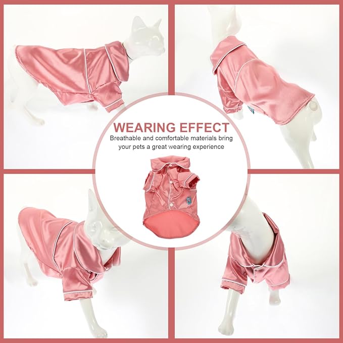 Pijamas para perros pequeños de algodón ligero, cómodo para interiores miniatura 5