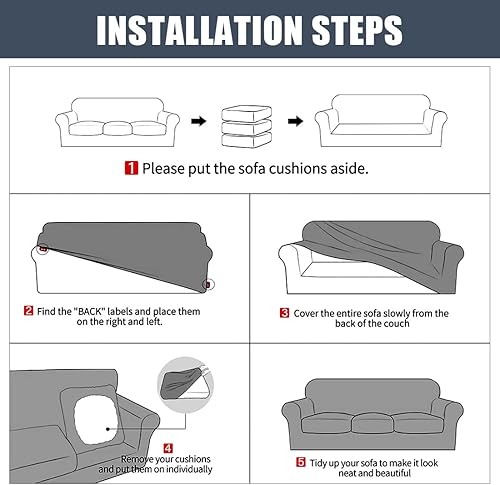 Miniatura 7 de CONRUSER Funda elástica para sofá, funda de terciopelo suave para sofá de 3 cojines, protector grueso de muebles para mascotas y niños (naranja, L)