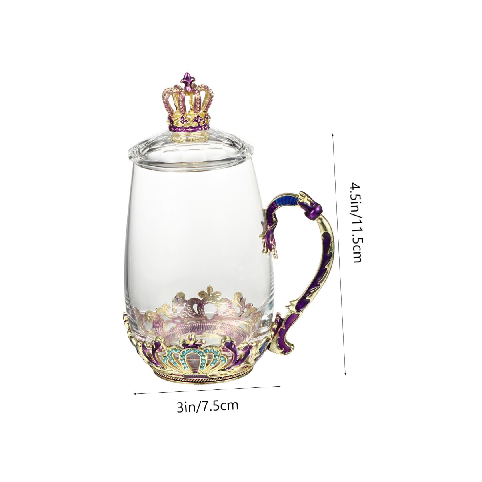 ULTECHNOVO Emaille Blumen Teebecher aus Klarglas 370 Ml 5 Stück für Tee und Kaffee
