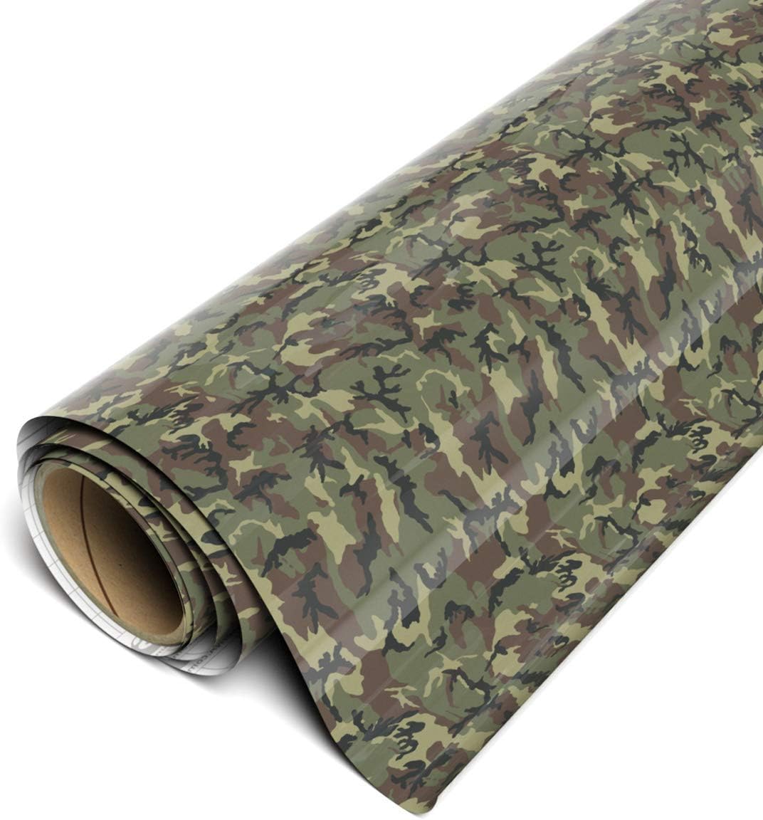 Siser EasyPSV Patterns 11.8" x 3ft Roll - Self Adhesive Permanent Craft Vinyl (Camo Green)