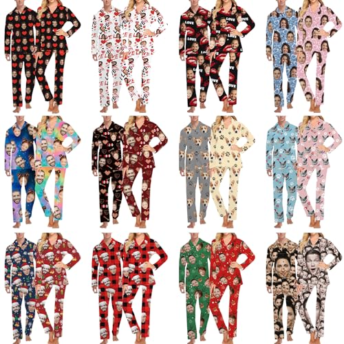 Personalized Pajamas for Women Men Custom Face Pajamas with Photo Customized Pjs Set for Couples Valentine's Day Funny Gifts2