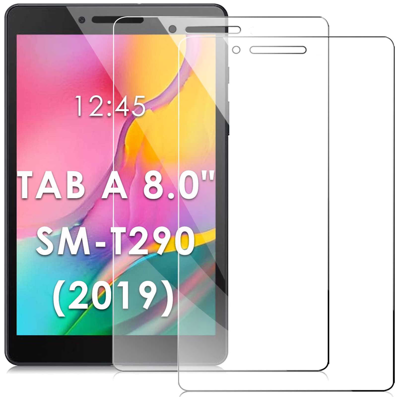 DETUOSI 2-PACK Screen Protector for Samsung Galaxy Tab A 8.0" 2019 (SM-T290/T295/T297),Ultra-Clear/Case Friendly/Touch Sensitive/Bubble Free/