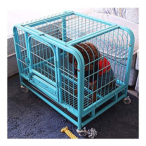 Dog Cage Folding Door Cage Puppy Carrier Metal Dog Crate with Non-Chew Metal Tray Dog Cat Puppy with Large Cage Travel Transport Cage (Size : XS)