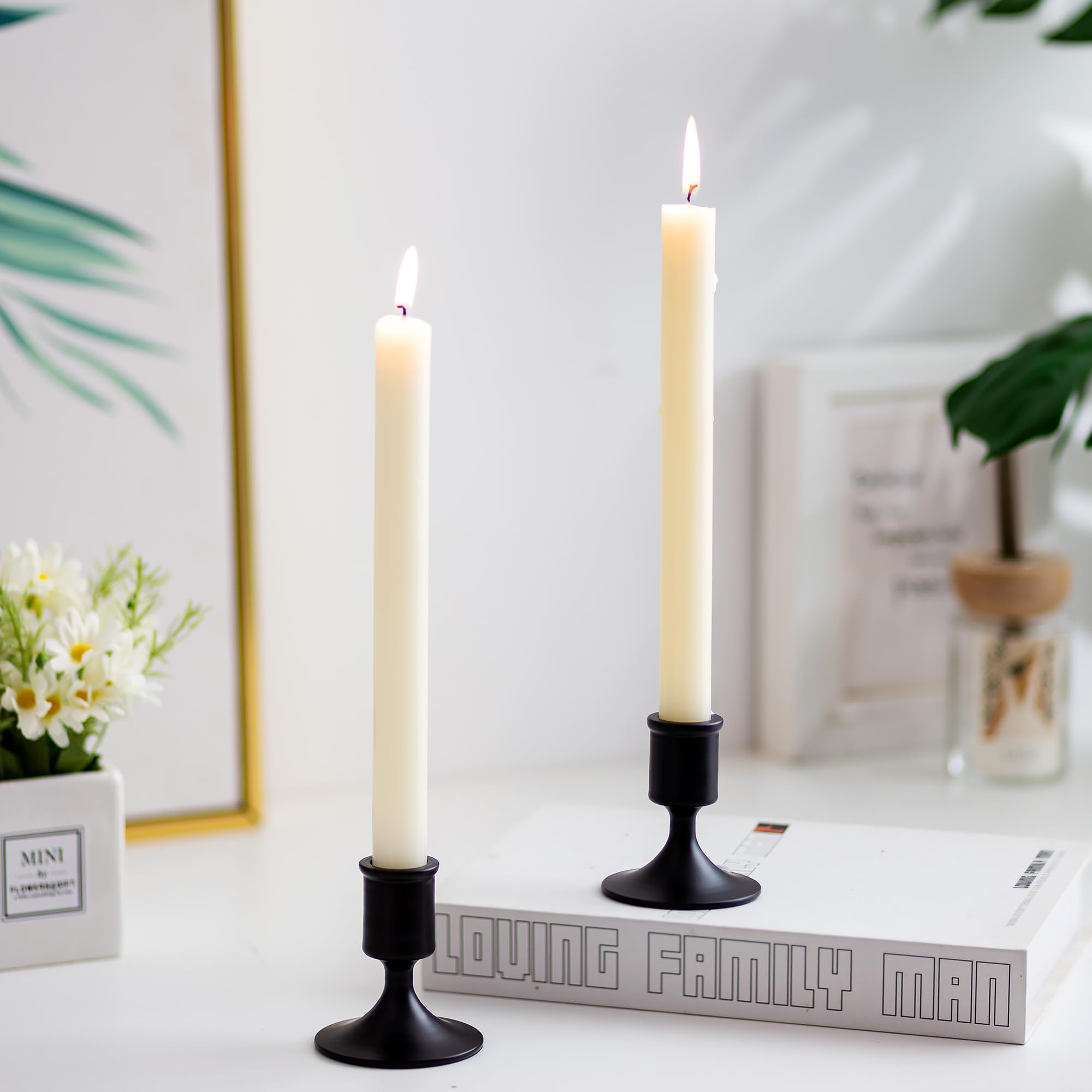 Sziqiqi Portacandele Candelabro Nero per Matrimonio - Portacandele in Metallo Candeliere Decorativo Candelabro per Centrotavola di Nozze Natalizio Tavola Caffè Decorazione, 6 Pezzi, Stile 1