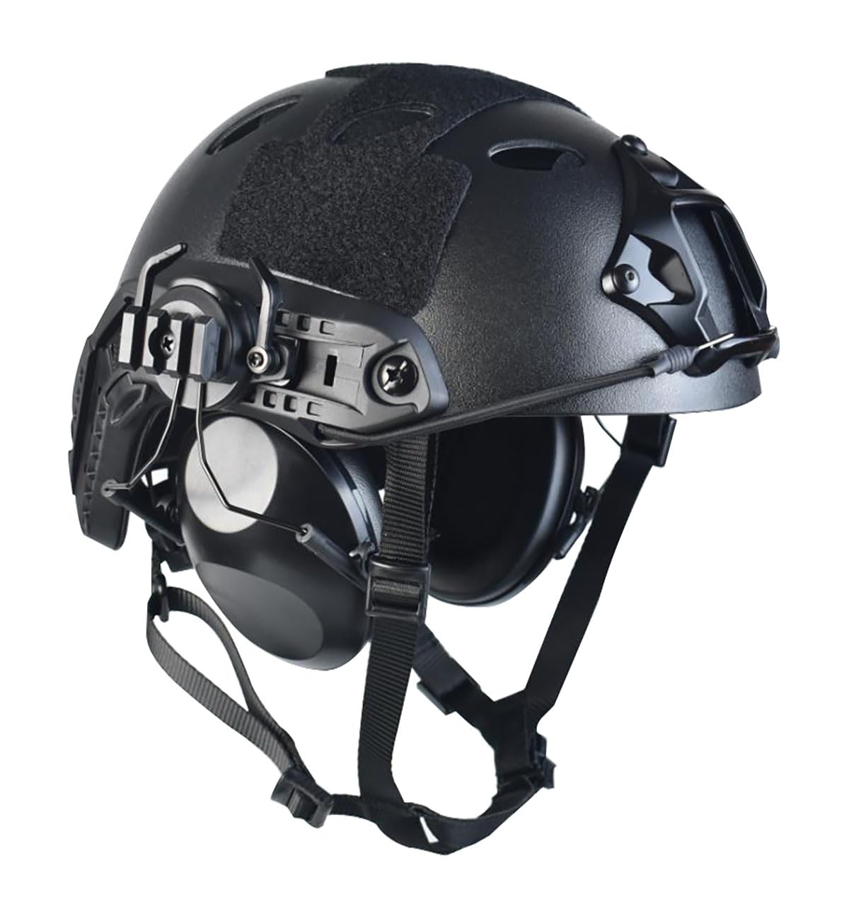 Airsoft Fast Helmet Set PJ Type Tactical Paintball Helmet Adjustable Size for Adult and Teenager (Black, L)