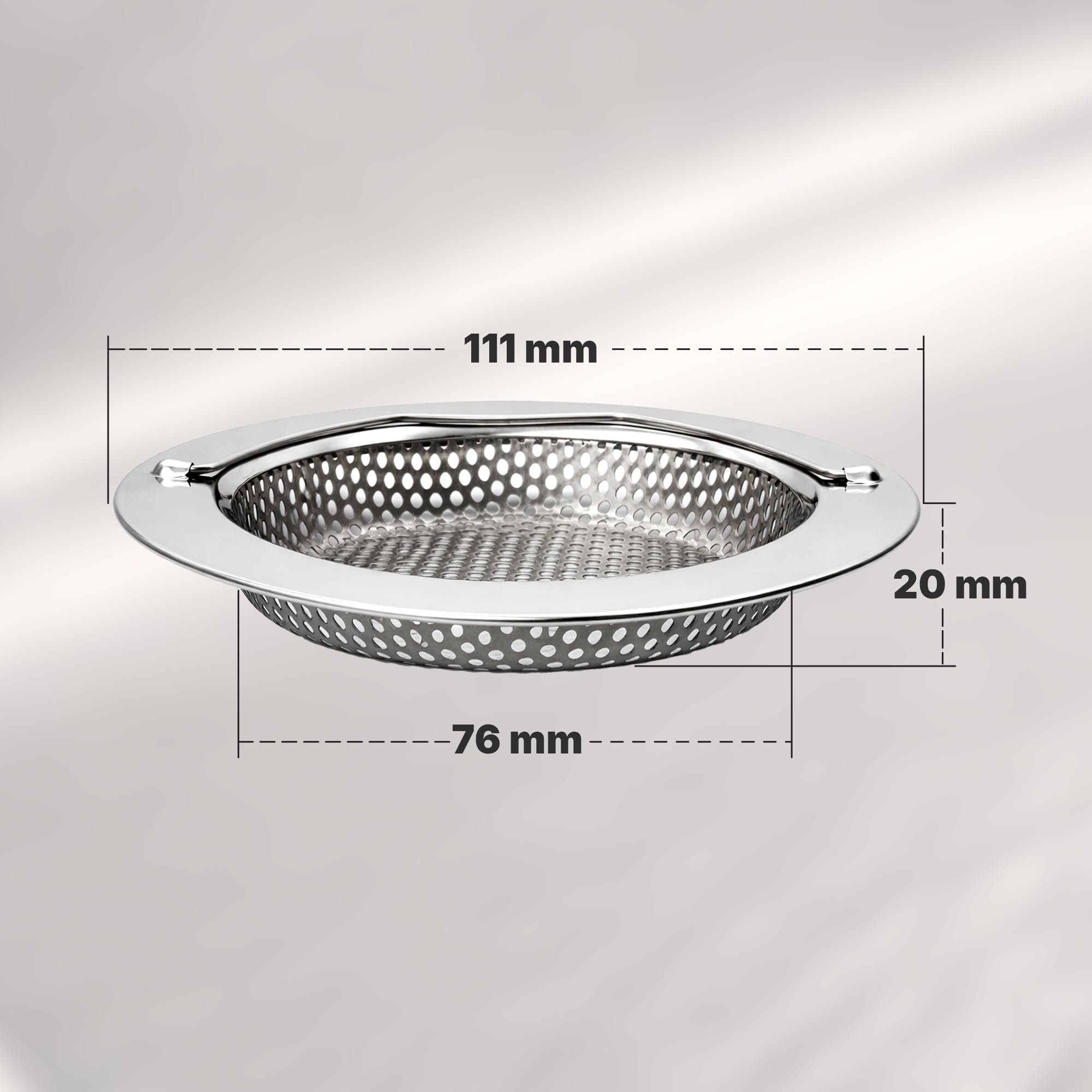 MINISMUS Tappo lavandino cucina, filtro lavandino cucina con manico in acciaio inox, colino per lavello, 8-10.5 cm