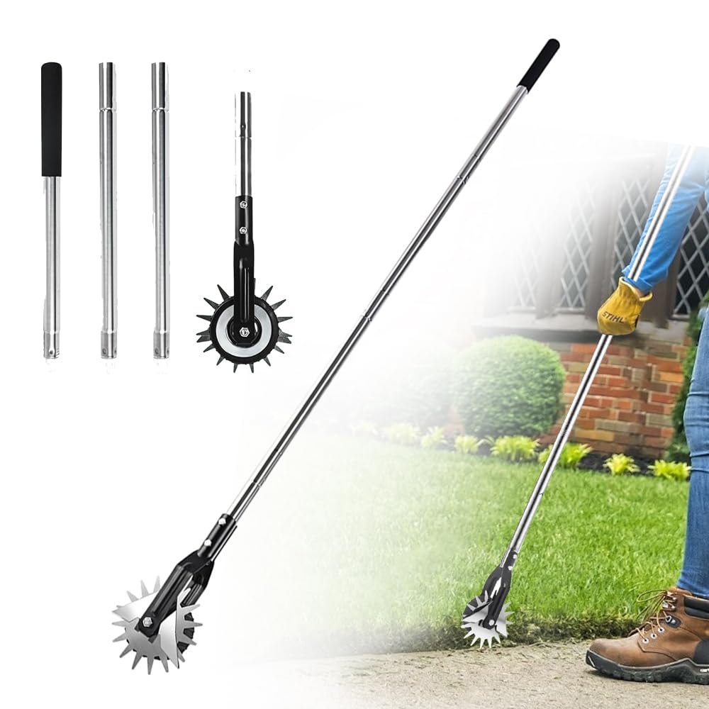 Cortador de Bordes de Césped, Cortador de Bordes, Bordeadora de Césped, Cortador de Bordes Manual para Aceras, Bordeadora de Césped Ajustable (100/135/170cm) para Jardín, Acera, Entrada, Patio