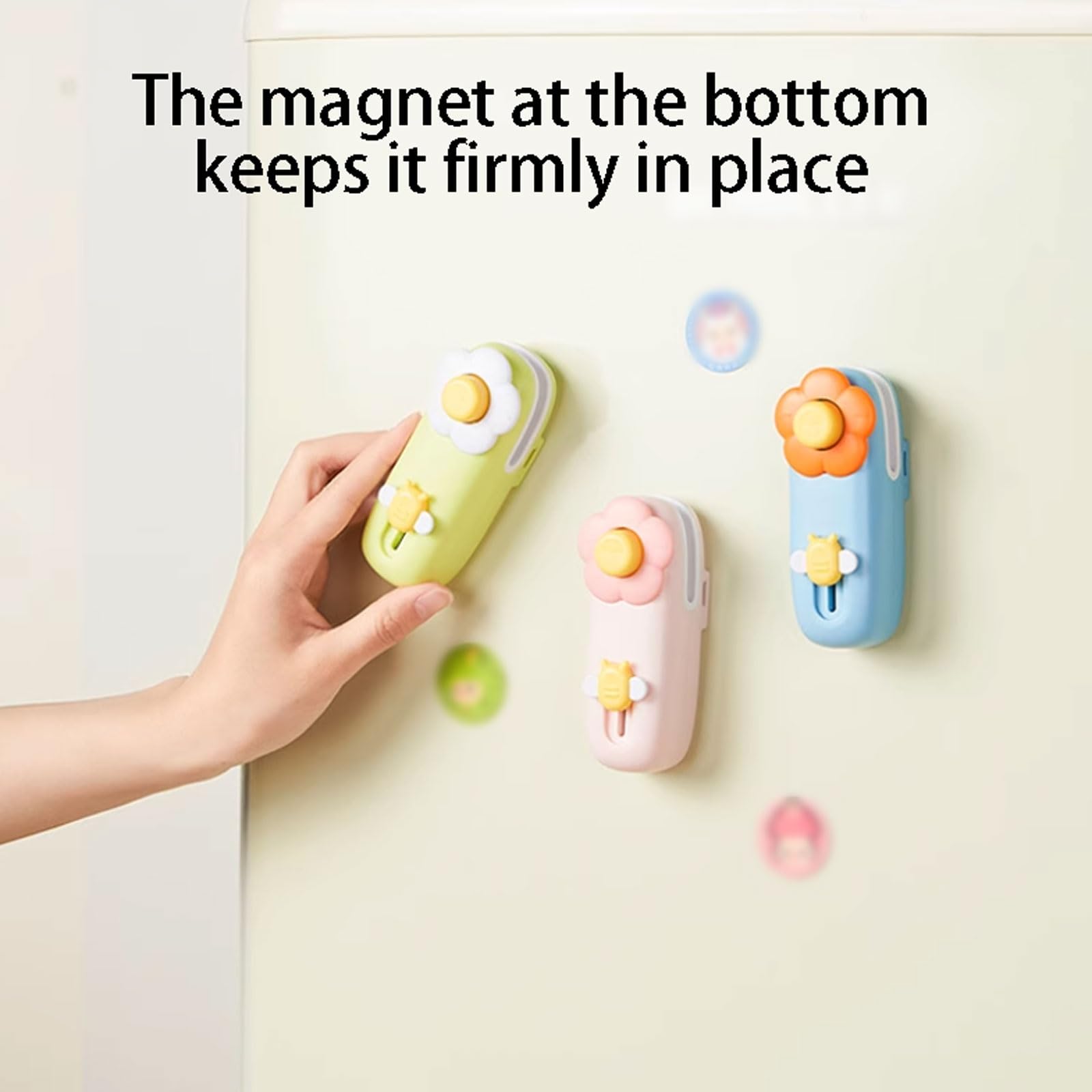 máquina de envasado al vacío, Mini selladora recargable con cortador integrado, 2 funciones en 1, ideal for la cocina del hogar(Blue+pale Red)