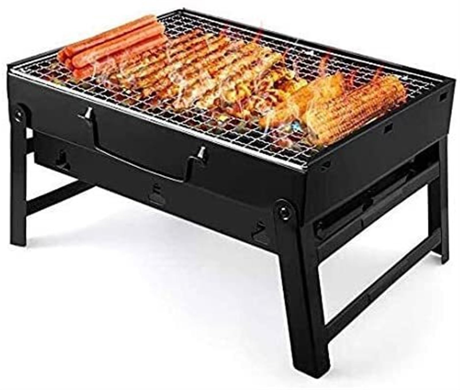 Barbecue d'extérieur au Charbon de Bois - Barbecue Portable - en Acier Inoxydable - Barbecue Pliable - Fumoir d'extérieur pour Pique-Nique, Jardin, terrasse, Camping, Voyage - 340 x 360 x 24