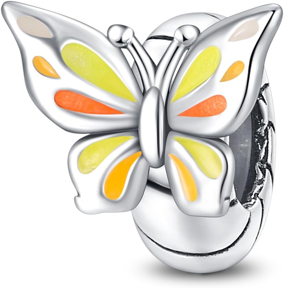 MICOO 925 Sterling Silver Charms for Bracelets and Necklace,Butterfly Music Dangle Pendants Beads Charms Jewelry Gift for Women,Fit Pandora European Bracelets