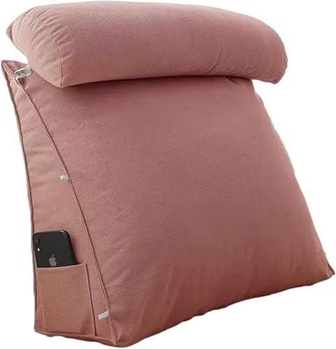 CUSENA Almohada triangular de cuña para cama cojín de apoyo para respaldo de cabecero almohada de lectura para espalda cuello y pierna almohada de
