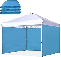 Vista 19 de SCOCANOPY Pared solar para estructura de toldo desplegable de 12x12, paquete de 3 solo paredes laterales (12x12, Beige)