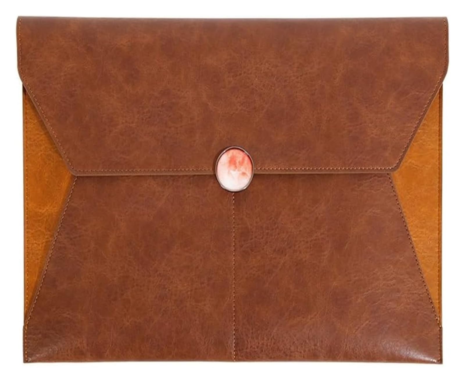 Wielokolorowa koperta na dokumenty ze skóry PU – opakowanie 2 sztuk, 235 x 352 mm, idealna do organizowania plików i dokumentów(Bruin)