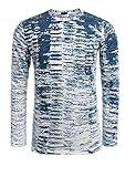 COOFANDY Men's Long Sleeve Hipster Hip Hop Basic T Shirt Gradation Ripped-Holes Shirts
