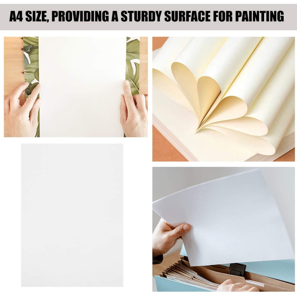 Toyvian Aquarellpapier A4, 100 Blatt Weißes Dickes Papier mit Stabiler Oberfläche Geeignet zum Malen für Mehrere Maltechniken