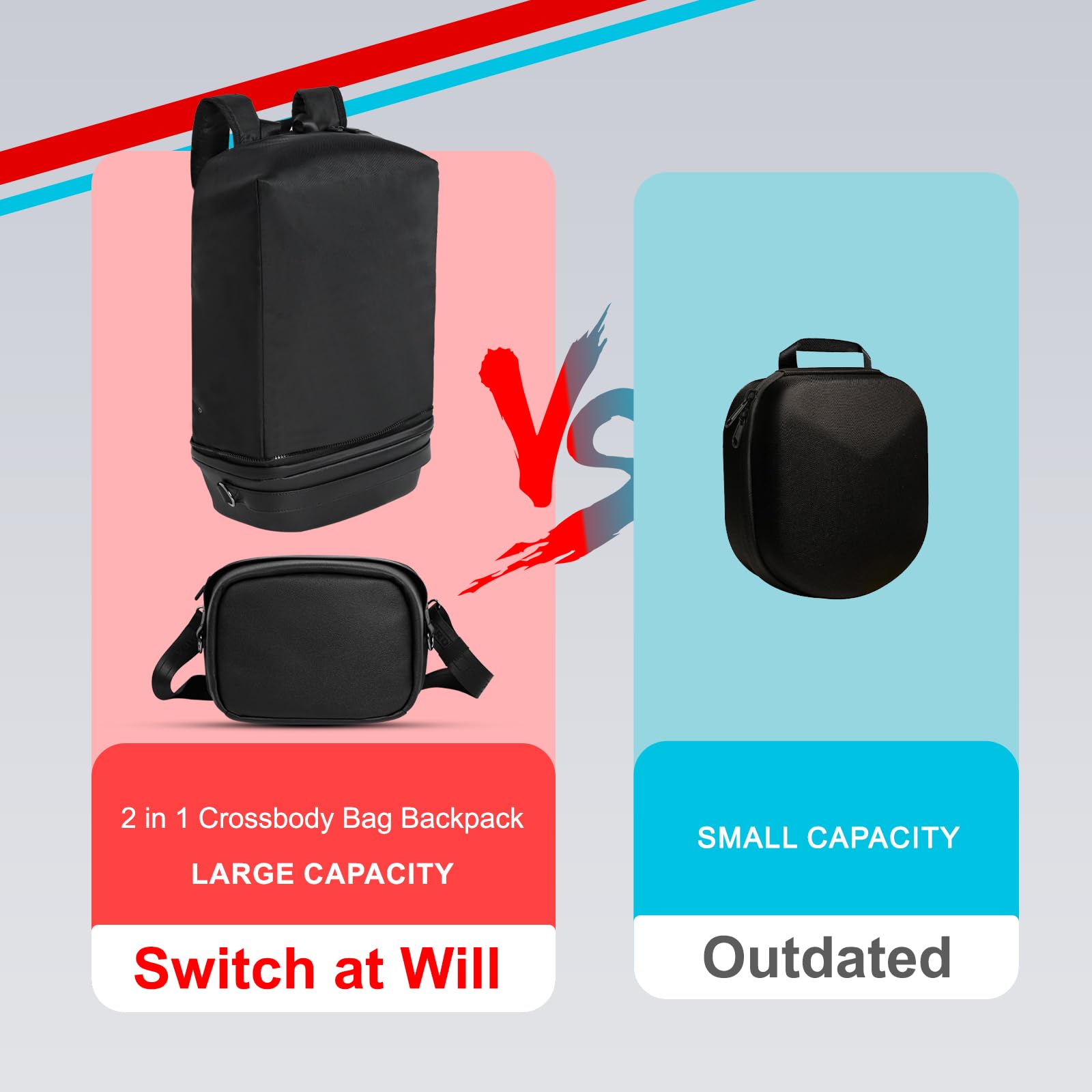 Krone Kalpasmos Étui de transport pour Nintendo Switch/Switch OLED (2021)/Switch Console Pro, sac de transport de protection compatible avec la station d'accueil ROG Ally