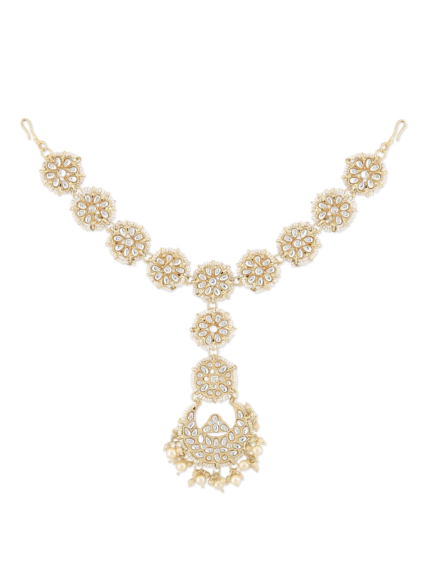 Zaveri Pearls Gold Tone Bridal Kundan & Pearls Mathapatti Style Maangtikka For Women-ZPFK12735 (B09WVRGN1Y) Amazon Price History, Amazon Price Tracker