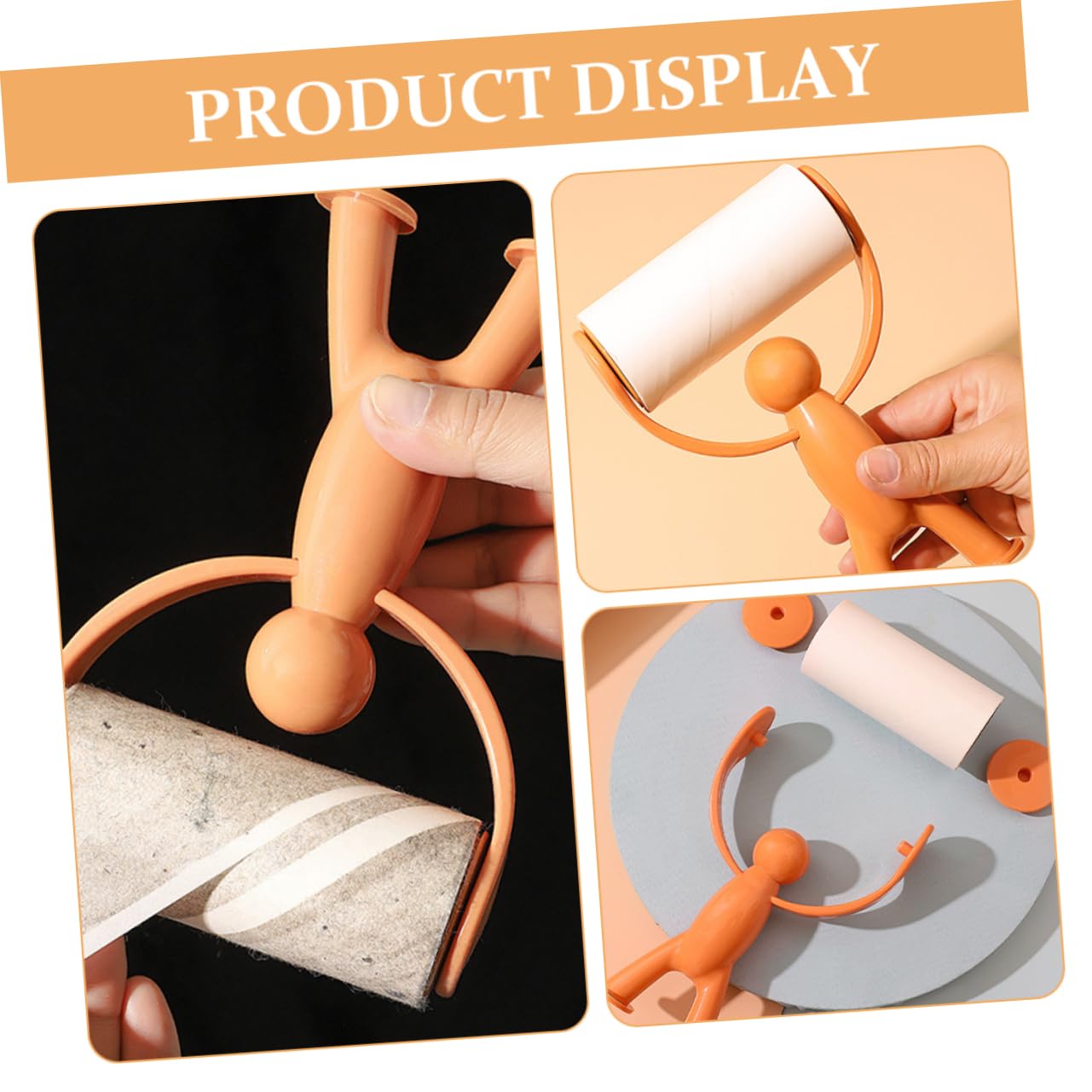 Happyyami Sticker Adhesive Roller from Pet Hair Brush Dog Hair Cleaning Pet Hair Pet Hair Broom Lint Fuzz Cleaner Sticky Pet Products for Cats Orange Plastic