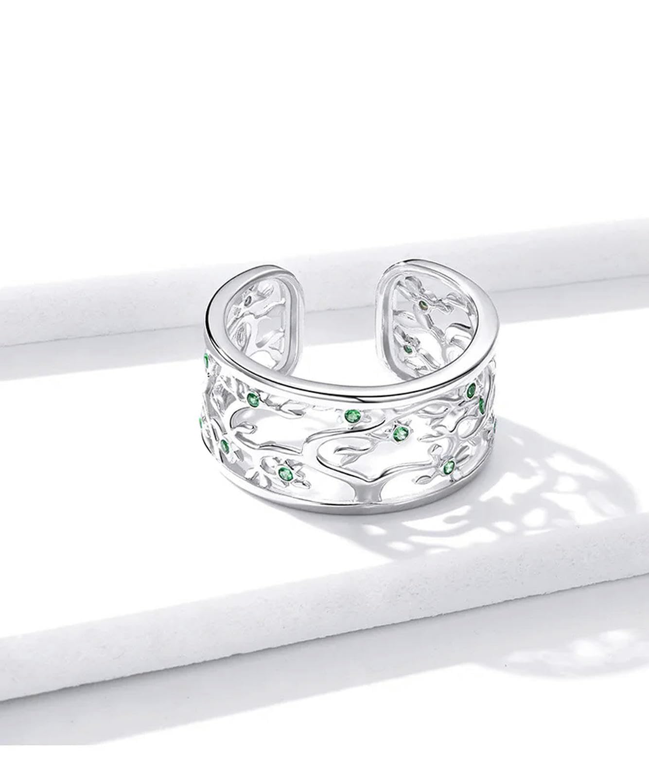 Anillos Anchos Con Diseño De Árbol De La Vida Para Mujer, Plata De Ley 925, Talla Única, Ajustables, Nuevo Diseño.