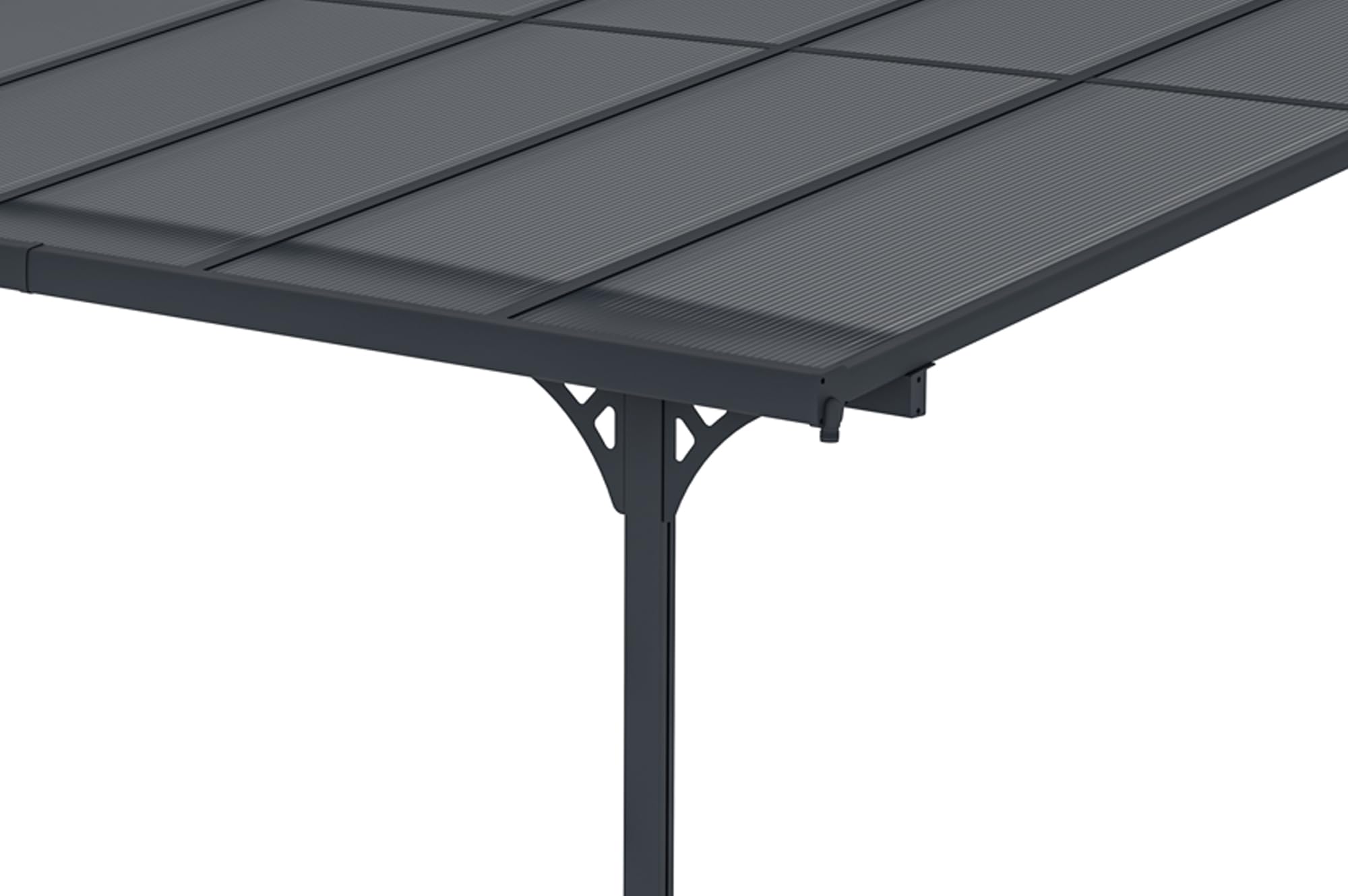 Cazeboo Carport/Pérgola Adosada 9m² KLEO 3x3m Aluminio Gris