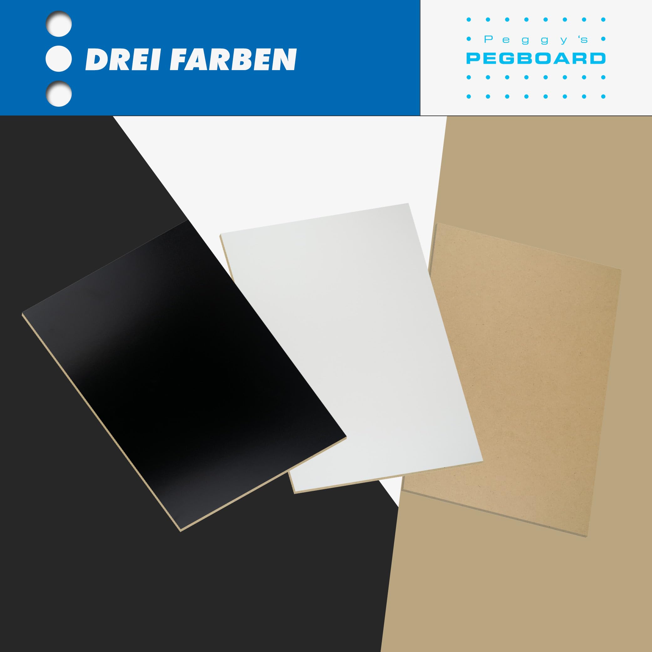 PEGBOARD MDF Zuschnitte 42 x 30 x 0,3cm 20er Set | 10/20 / 30 Stück MDF-Platten 3 mm einseitig schwarz lackiert - mdf 3mm für Lasergravur, CNC-Bearbeitung, Fräsen, Basteln | Made in Germany