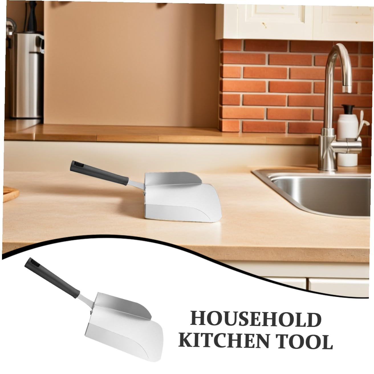 Pala Cómoda de Acero Inoxidable para Comida Diseño Ergonómico Rebabas para Uso en Cocina Doméstica y Supermercados