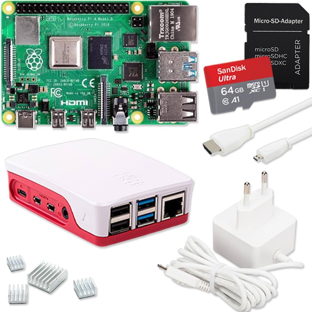 Raspberry Pi 4 Model B 4GB Desktop-Starter-Kit (32 GB) weiß