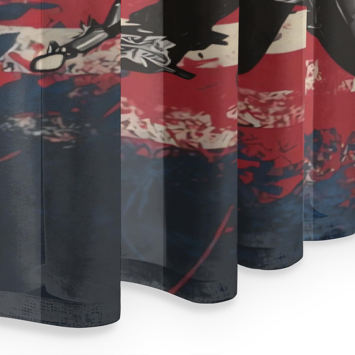 Tende in voile per soggiorno, camera da letto, finestre, 2 pannelli, tasca per asta, semi trasparente, tenda trasparente con bandiera del jet usa e bandiera dell'indipendenza, 140 x 213 cm x 2